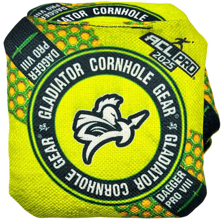 Professional Cornhole Bags Approved by ACL Gladiator Dagger Pro 2025 Yellow Diamond