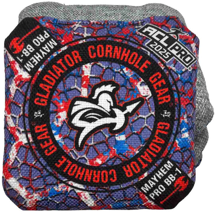 Professional Cornhole Bags Gladiator Mayhem ACL Approved  Bloodshed Red